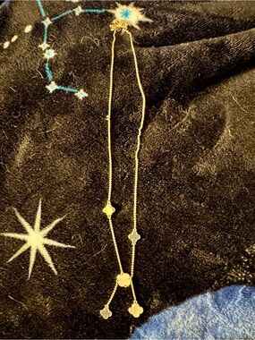 Love Stylize Chic Gold and Black Clover Necklace